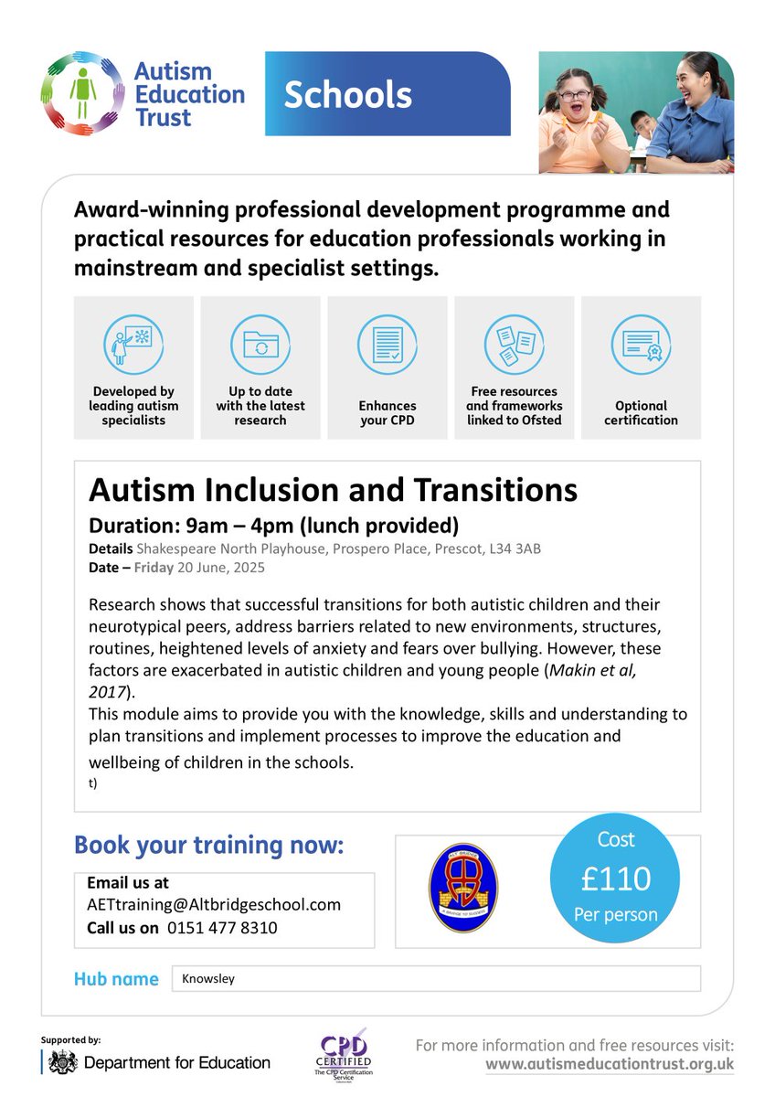 Alt Bridge School (@altbridgeschool) on Twitter photo Upcoming Autism Education Trust training for education professionals. Please contact AETtraining@altbridgeschool.com for more information or to book a place <a href="/AutismEducatio1/">AutismEducationTrust</a> Upcoming Autism Education Trust training for education professionals. Please contact AETtraining@altbridgeschool.com for more information or to book a place <a href="/AutismEducatio1/">AutismEducationTrust</a>
