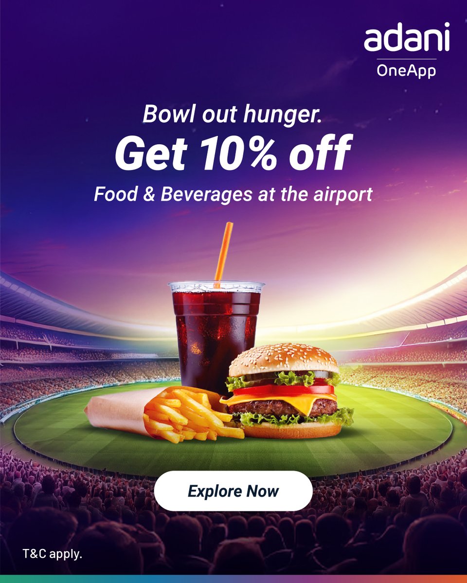 Adani_One's tweet image. The time is now! ⏰ Powerplay Flash Sale is now LIVE on Adani OneApp! ⚡️Grab all the amazing offers 🏏 on Duty Free, Food &amp;amp; Beverages purchases, Car Parking, and more. Explore Adani OneApp now! - bit.ly/3R2IWcG

#CricketSeason #RewardingExperiences #AdaniOneApp