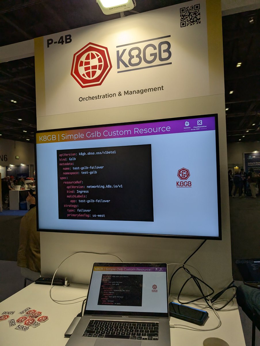 k8gb_io's tweet photo. Great day yesterday at the KubeCon Project Pavillion - so many new connections, loads of interesting conversations 🚀 

We could do this every day - but alas, we'd need more stickers 😉 

A theme that kept coming up over and over was folks are looking for a cloud-native, agnostic load balancing solution that is not complicated, just works, and doesn't break the bank. 

That's why very large companies have already adopted @k8gb_io . Do you want to know more? Reach out in the comments, in DM - come to our regular community meetings, visit us on Slack. 

We're always available.