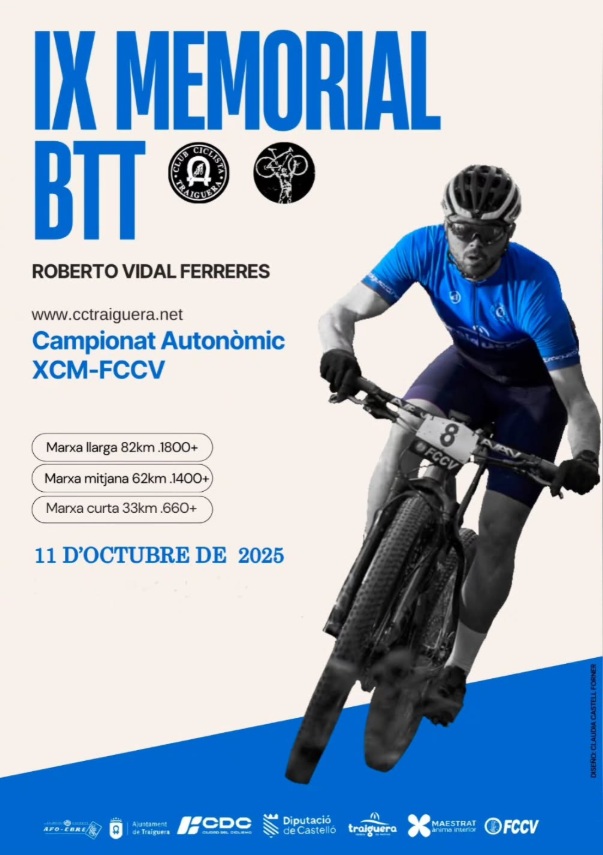 👉 Nova data IX Memorial BTT Roberto Vidal 🚵🚵‍♀️
📆 11 d'octubre de 2025
És temps de Maestrat!

👉 Nueva fecha IX Memorial BTT Roberto Vidal 🚵🚵‍♀️
📆 11 de octubre de 2025
¡Es tiempo de Maestrat!

#MaestratÀnimaInterior