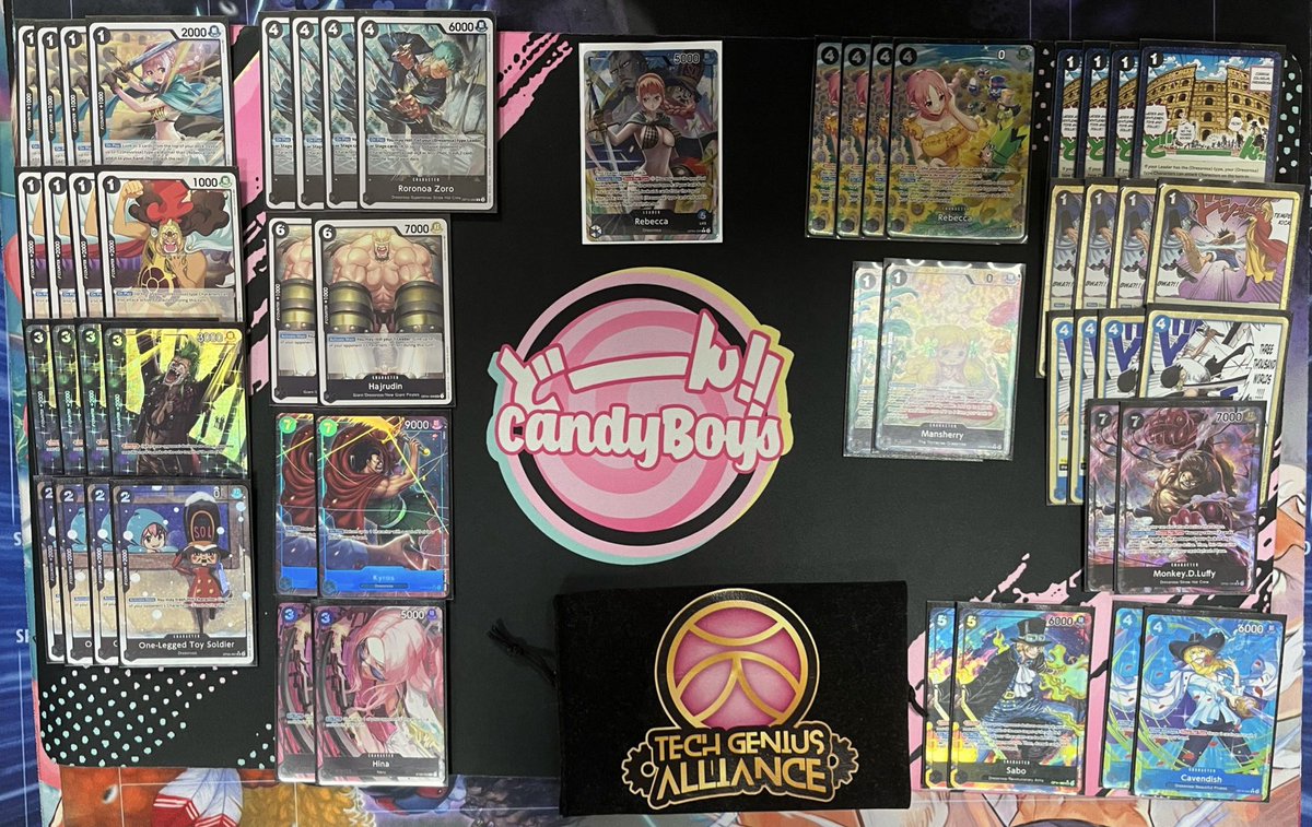 CandyBoysOP's tweet image. ☠️ Store tournament @GeeklogiaShop 
🍬 Winner: Adán (@TechGeniusESP)

Deck: Rebecca 🔵⚫️

R1. Uta 🟢✅
R2. Smoker  🔴🟢✅
R3. Boa 🔵✅
R4. Teach  ⚫️ ✅
R5. Shanks 🔴✅

#OnePiece
#OnePieceTCG