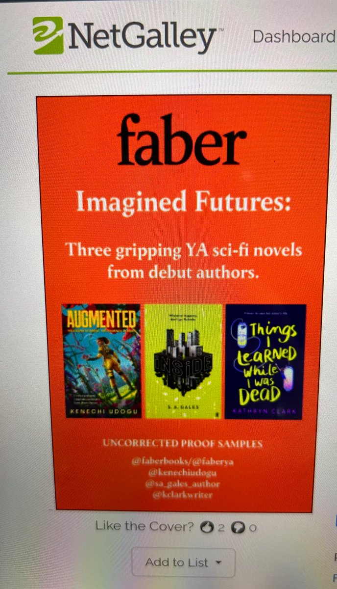 Kathryn Clark (@kclarkwriter) on Twitter photo 👀FREE READ👀 of the #ImaginedFuturesPrize winning novels (1st 50 pages) on <a href="/NetGalley/">NetGalley</a> See my linktree above for link. 💛Thank you to <a href="/FaberBooks/">Faber Books</a> <a href="/FaberChildrens/">Faber Children's</a>
<a href="/SallyGales/">Sally Gales</a> <a href="/KenechiUdogu/">Kenechi Udogu</a> 👀FREE READ👀 of the #ImaginedFuturesPrize winning novels (1st 50 pages) on <a href="/NetGalley/">NetGalley</a> See my linktree above for link. 💛Thank you to <a href="/FaberBooks/">Faber Books</a> <a href="/FaberChildrens/">Faber Children's</a>
<a href="/SallyGales/">Sally Gales</a> <a href="/KenechiUdogu/">Kenechi Udogu</a>