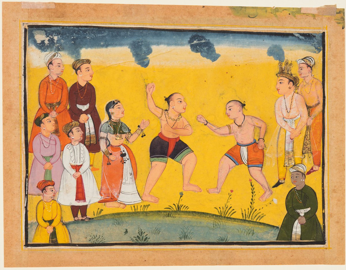 SujoshGhodake's tweet photo. From the epic Mahabharata, a 1605 artwork by an unknown artist showcasing the clash between Bhima and Jayadratha. A glimpse into the artistry of the Popular Mughal School, likely Bikaner.

Cleveland Museum of Art. #mahabharata #ramayana #hinduism #hindu https://t.co/Tl1scy0yyT