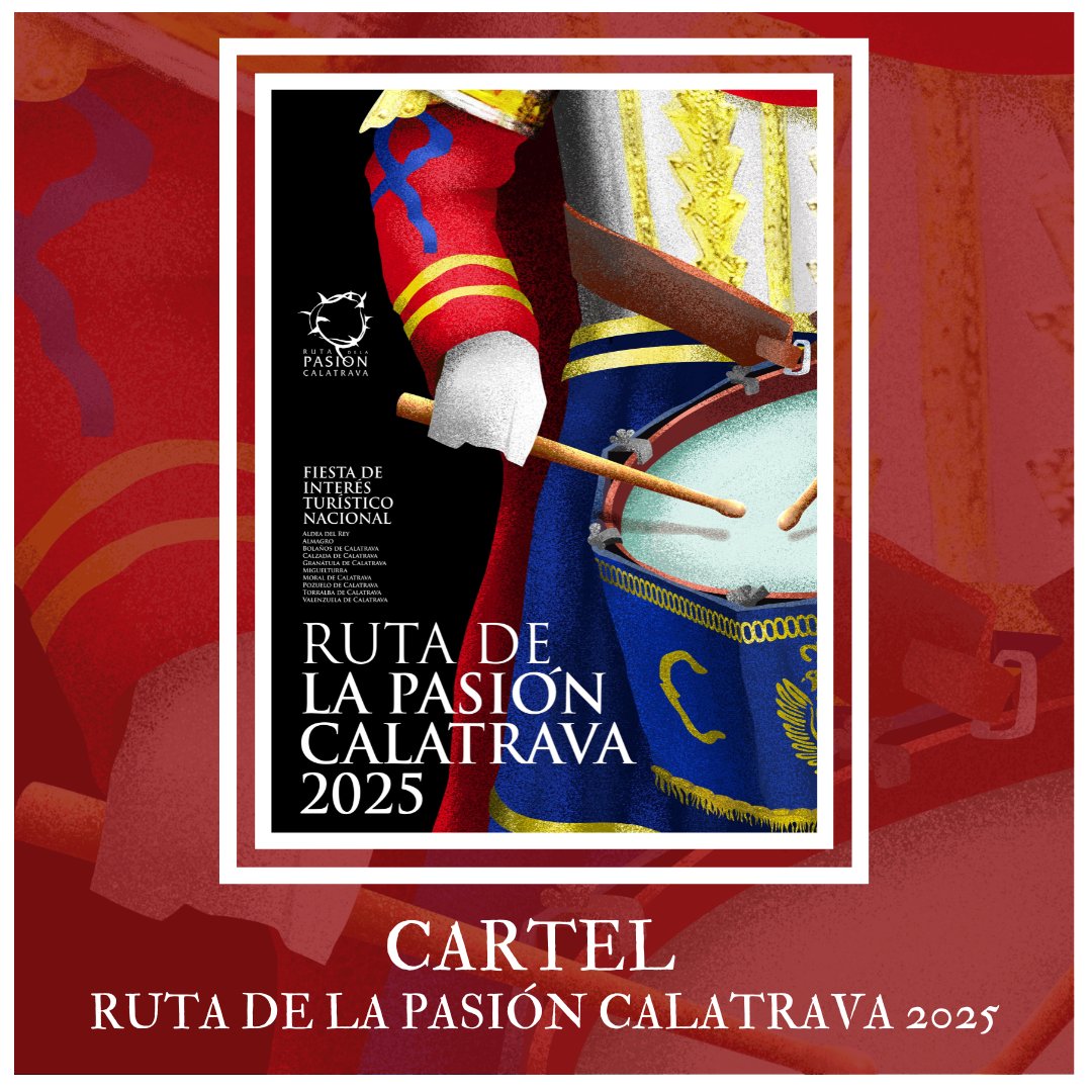 Ruta de la Pasión Calatrava (@rutacalatrava) on Twitter photo 🖼️𝗖𝗮𝗿𝘁𝗲𝗹 𝗼𝗳𝗶𝗰𝗶𝗮𝗹 𝗱𝗲 𝗹𝗮 𝗥𝘂𝘁𝗮 𝗱𝗲 𝗹𝗮 𝗣𝗮𝘀𝗶𝗼́𝗻 𝗖𝗮𝗹𝗮𝘁𝗿𝗮𝘃𝗮 𝟮𝟬𝟮𝟱
👏Os presentamos el cartel oficial que ilustrará este año nuestra Ruta de la Pasión Calatrava. 🖼️𝗖𝗮𝗿𝘁𝗲𝗹 𝗼𝗳𝗶𝗰𝗶𝗮𝗹 𝗱𝗲 𝗹𝗮 𝗥𝘂𝘁𝗮 𝗱𝗲 𝗹𝗮 𝗣𝗮𝘀𝗶𝗼́𝗻 𝗖𝗮𝗹𝗮𝘁𝗿𝗮𝘃𝗮 𝟮𝟬𝟮𝟱
👏Os presentamos el cartel oficial que ilustrará este año nuestra Ruta de la Pasión Calatrava.