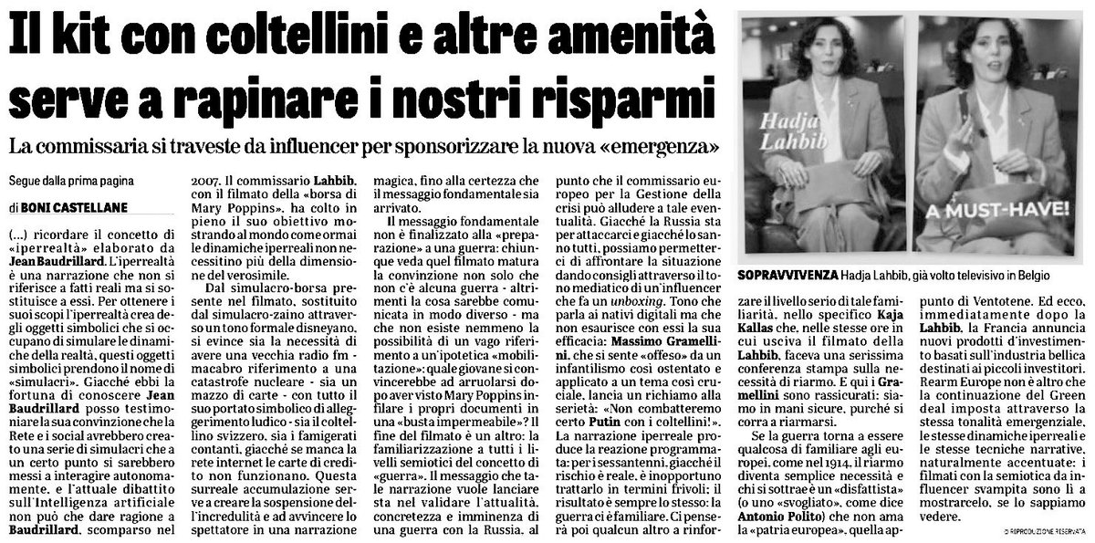 Tristano_Fatum's tweet photo. #Censura
#Iperrealtà
#PostEvento
#JeanBaudrillard
"In questa #Iperrealtà fatta di tanti strati sovrapposti le #Informazioni sono talmente tante che la guida della voce #FuoriCampo diventa l'unica vera informazione"
@boni_castellane su @LaVeritaWeb
30/III/2025 vs 26/III/2022 https://t.co/Znu3qTQWZl