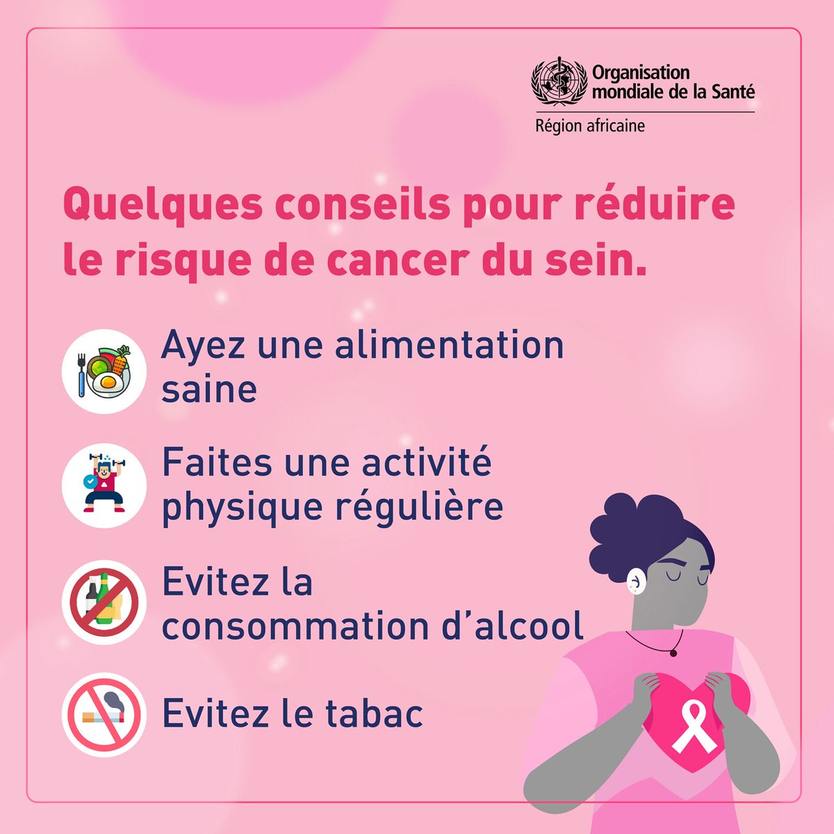 Le #cancer du sein est le cancer le plus fréquent chez les femmes dans le monde. Découvrez comment vous pouvez diminuer votre risque dès maintenant  👇: