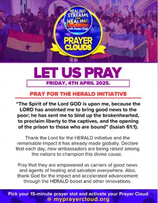 HsCyberchurch's tweet photo. PRAYER CLOUD FRIDAY 4TH APRIL 2025
Pray on the prayer cloud Today for 15min @ https://t.co/Lkb7qy2Rgv
Kindly mobilize a team of 10 people to pray for 15 minutes in your prayer cloud today!
God bless you.
#Myprayercloud
#healingstreamslive
#HSTV #DHC https://t.co/AryiGViS8W