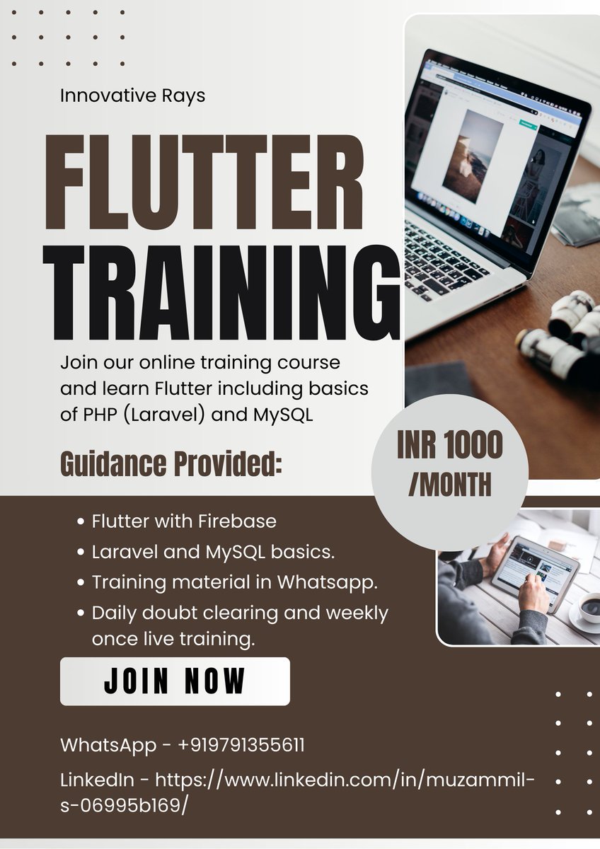 s__muzammil's tweet image. join online flutter class and become developer even without degree.

#Flutter #programminghelp #programmer #developer