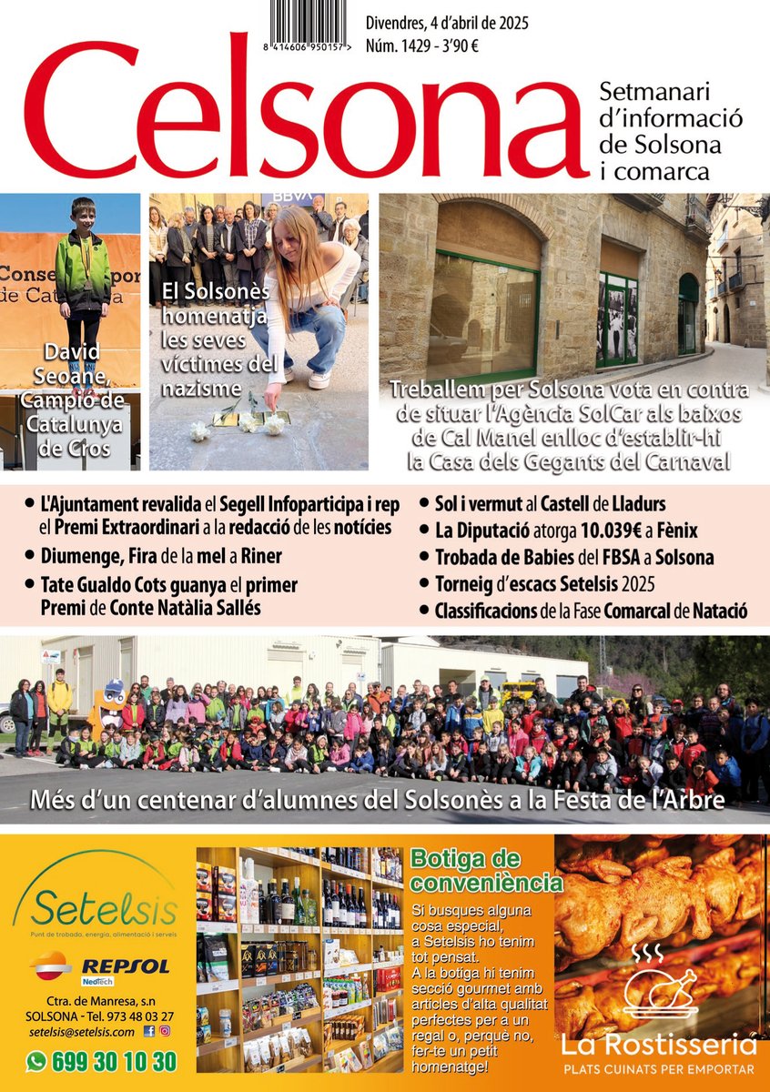 Celsona's tweet photo. Bon divendres, avui fa 28 anys que vam iniciar el Celsona. Cada divendres, uns estona de lectura entretinguda. #celsona #Solsona #premsacomarcal https://t.co/kCqOqLPM8V