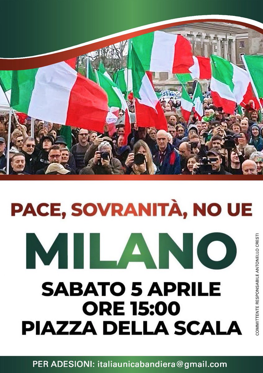 MarcoRizzo1959's tweet photo. Domani vi aspettiamo tutti a Milano. Nessun simbolo di partito, solo bandiere italiane. Marco Rizzo Francesco Toscano https://t.co/sul5KiAWiC
