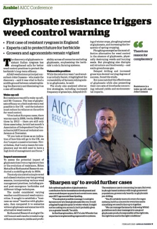AICC1981's tweet image. At AICC conferences we discuss agronomic matters that are critical to our industry in an independent manner. In the case of glyphosate resistance, the trade media were quick to pick up the #AICC25 conference speakers’ views on the matter.
#Independent #Agronomy