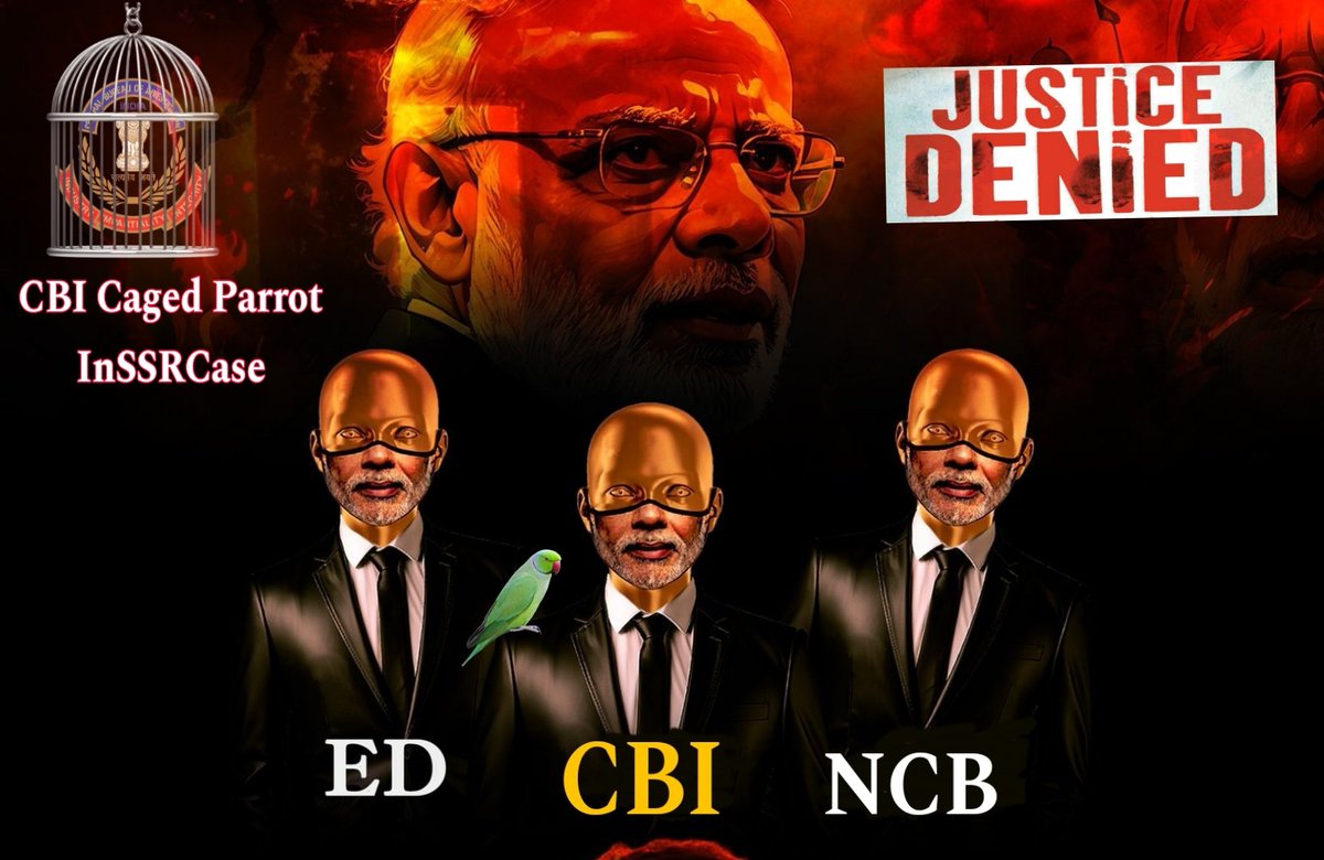 𝐘 🎀 »𝐧𝐨𝐭_𝐚_𝐛𝐨𝐭 » (@yasmin2186) on Twitter photo CBI is #CagedParrot under <a href="/BJP4India/">BJP</a> <a href="/PMOIndia/">PMO India</a>. In dis colossal conspiracy, CBI ensured SSR doesn't get justice by 302 despite sitting on big heap of evidence fr 4yrs. Neither official statement made abt closure report. Shame On <a href="/CBIHeadquarters/">Central Bureau of Investigation (India)</a>
CBI Brand4Truth Or CagedParrot🦜 CBI is #CagedParrot under <a href="/BJP4India/">BJP</a> <a href="/PMOIndia/">PMO India</a>. In dis colossal conspiracy, CBI ensured SSR doesn't get justice by 302 despite sitting on big heap of evidence fr 4yrs. Neither official statement made abt closure report. Shame On <a href="/CBIHeadquarters/">Central Bureau of Investigation (India)</a>
CBI Brand4Truth Or CagedParrot🦜