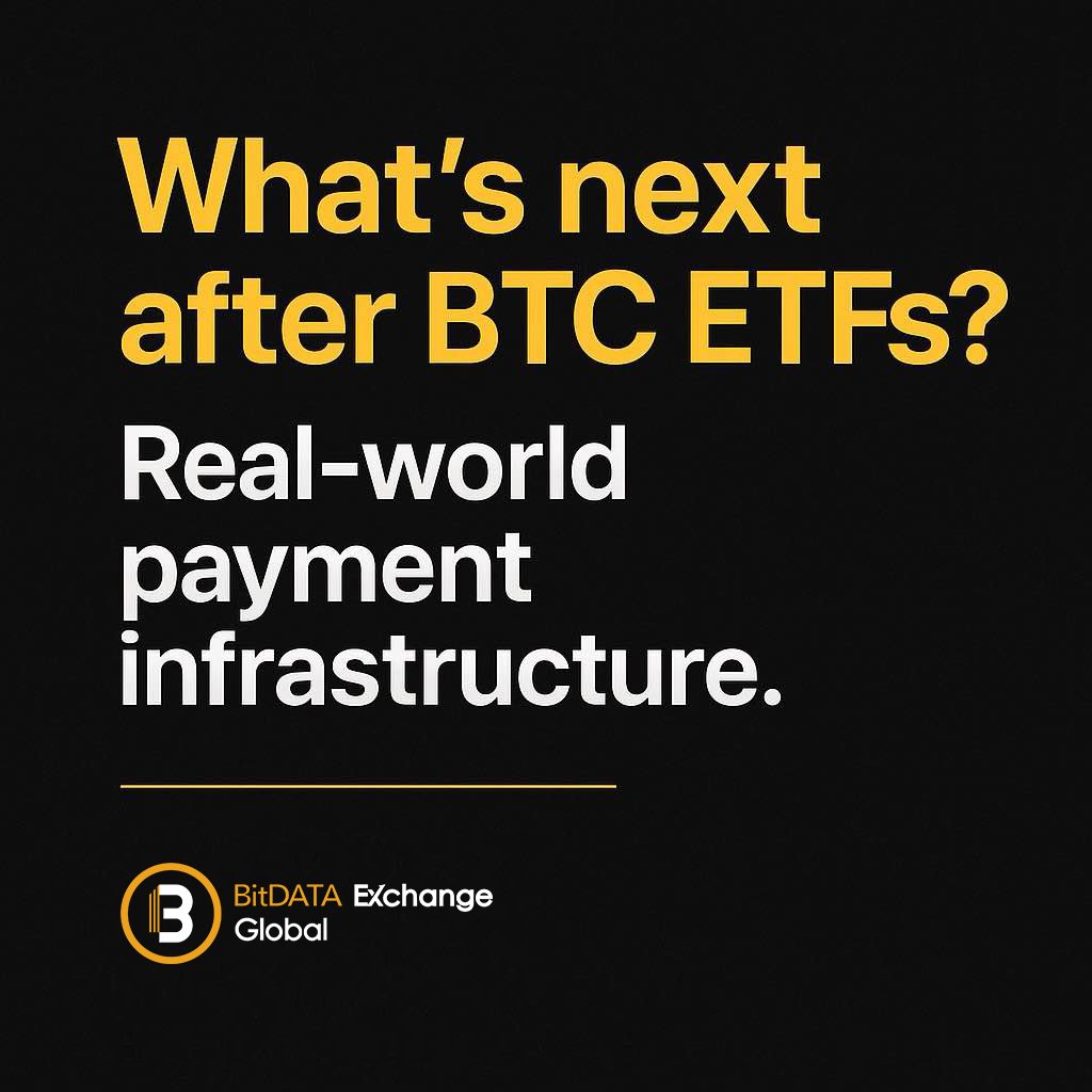 KenWong_Crypto's tweet photo. What’s next after BTC ETFs?
Real-world payment infrastructure.
Not just charts & leverage — but real in/out flows.
That’s where users are. That’s where adoption starts.
At @BitDATAExchange, we’re building it.
#CryptoPayments #Web3Infra #BTC #BitDATA #BLTtoken #PostETF https://t.co/2IXYQGSqvY