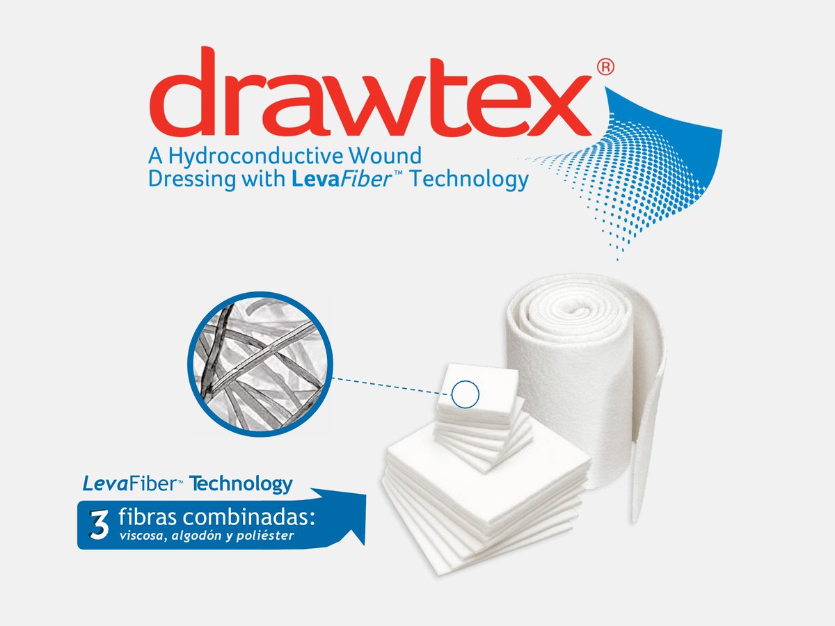 apositos_net's tweet photo. "Drawtex® es un apósito hidroconductivo con tecnología LevaFiber™ diseñado para una preparación efectiva del lecho de la herida.
Drawtex® atrae, transfiere y retiene exudado, tejido desvitalizado, carga microbiana, detritos y mediadores químicos nocivos, alejándolos dela herida. https://t.co/I8dMTjEf5u