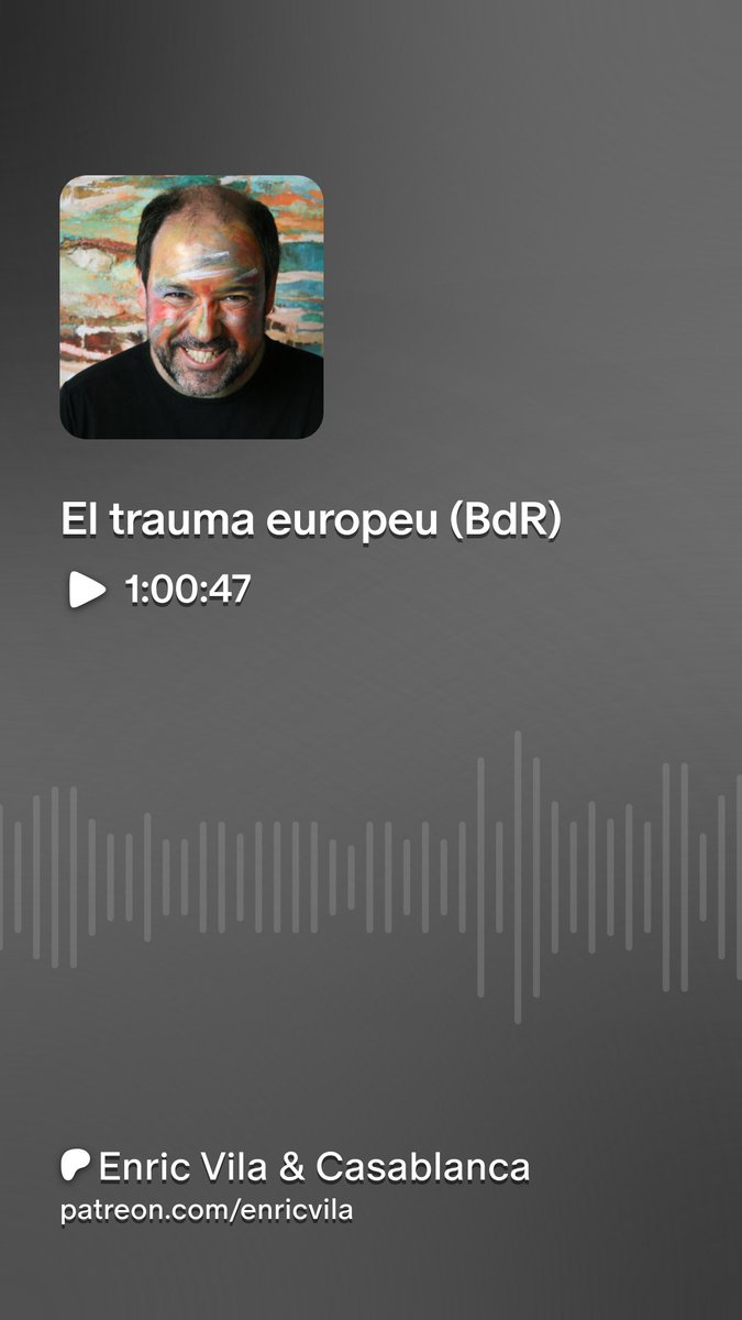 Avui passegem amb l’<a href="/enricvd/">Enric Vila</a> per les runes de l’Europa de la postguerra i observem els traumes polítics i emocionals que la condicionen. Un tema més d’actualitat que mai ara que aquell ordre trontolla i els europeus ens volem repensar en un batre d'ulls. 

patreon.com/posts/12470179…