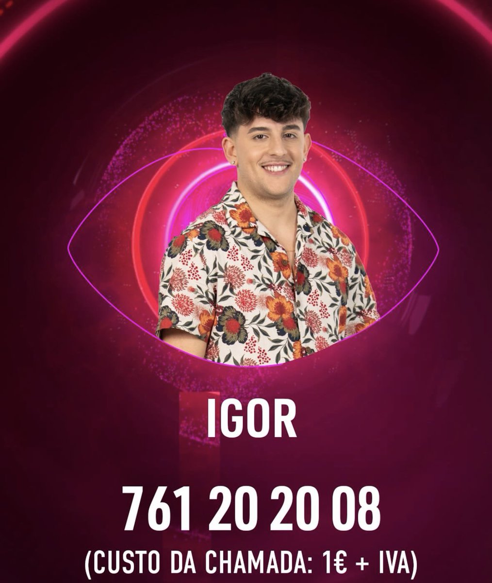 761 20 20 08💚 votem para salvar o Igor! 💚
Podem ligar ou votar através da app TVI Reality! Estamos a contar com vocês, vamos apoiar o nosso Igor 🦆
#teampatos #bbtvi