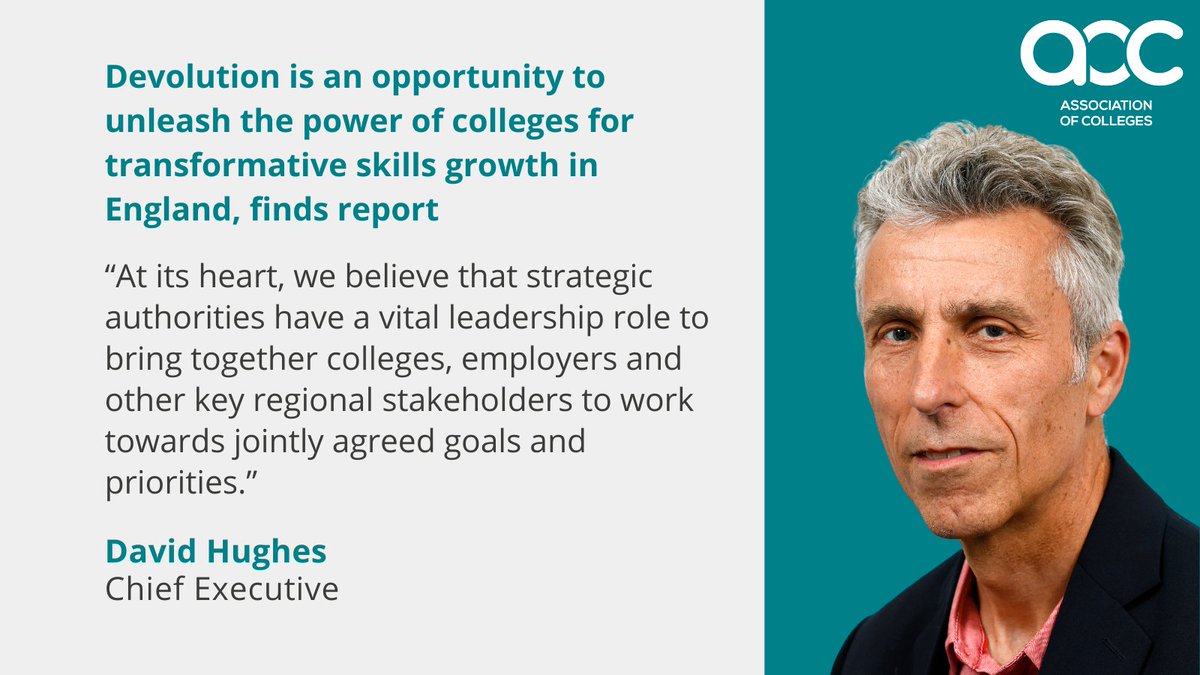 Association of Colleges (AoC) (@aoc_info) on Twitter photo “This report shows that with sensible changes to the devolution system, so much more can be delivered to enhance local economic growth and opportunities for people," says <a href="/AoCDavidH/">David Hughes CBE</a>, AoC Chief Executive.
Read more here:
aoc.co.uk/news-campaigns… “This report shows that with sensible changes to the devolution system, so much more can be delivered to enhance local economic growth and opportunities for people," says <a href="/AoCDavidH/">David Hughes CBE</a>, AoC Chief Executive.
Read more here:
aoc.co.uk/news-campaigns…
