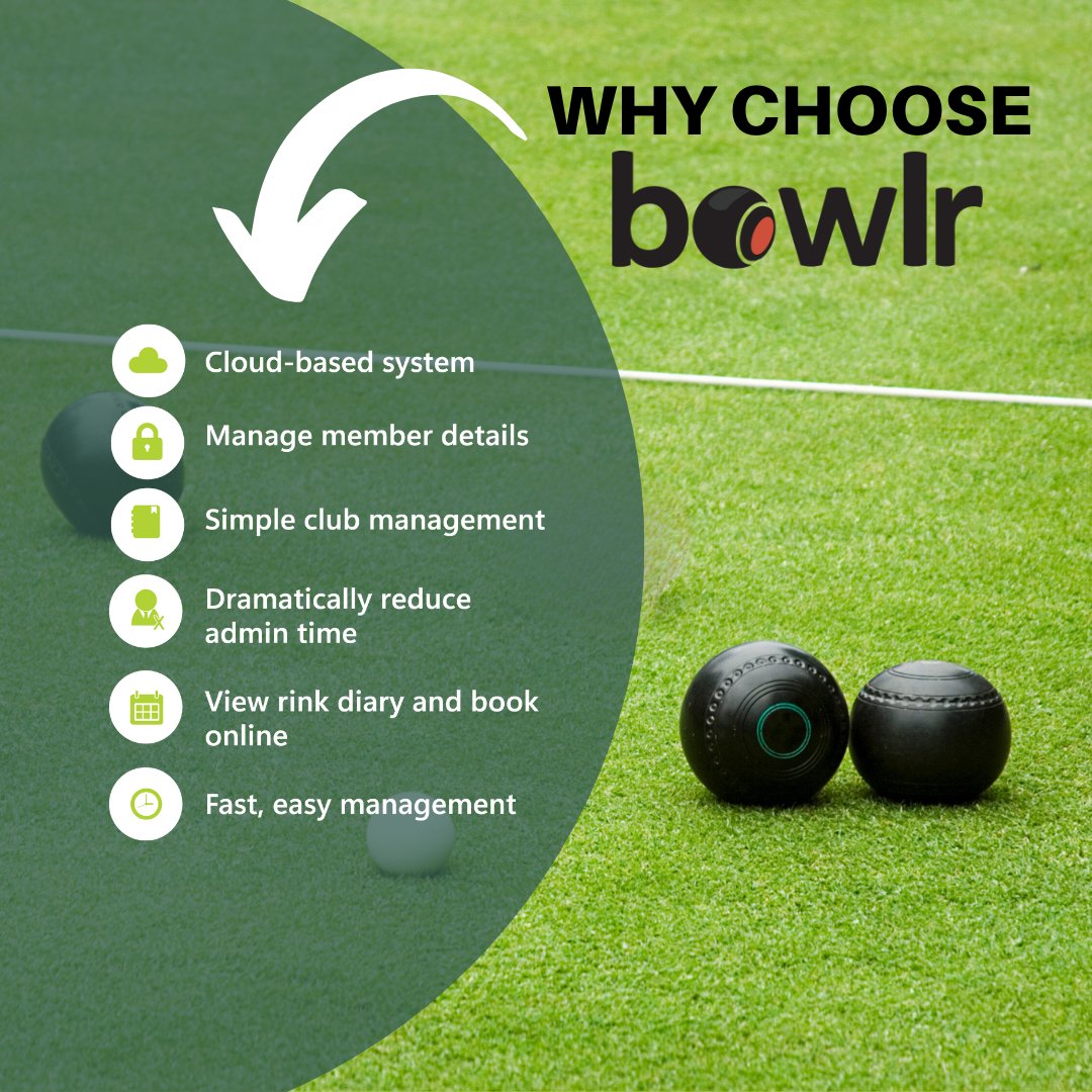 Say goodbye to paperwork &amp; admin stress 🙌 Bowlr is your all-in-one club management tool:

✔️ Cloud-based.
✔️ Member &amp; diary management.
✔️ Simple, fast, reliable.

Start managing smarter: bowlr.co.uk 

#bowls #bowlr #clubmanagement #sportsadmin #bowlsuk