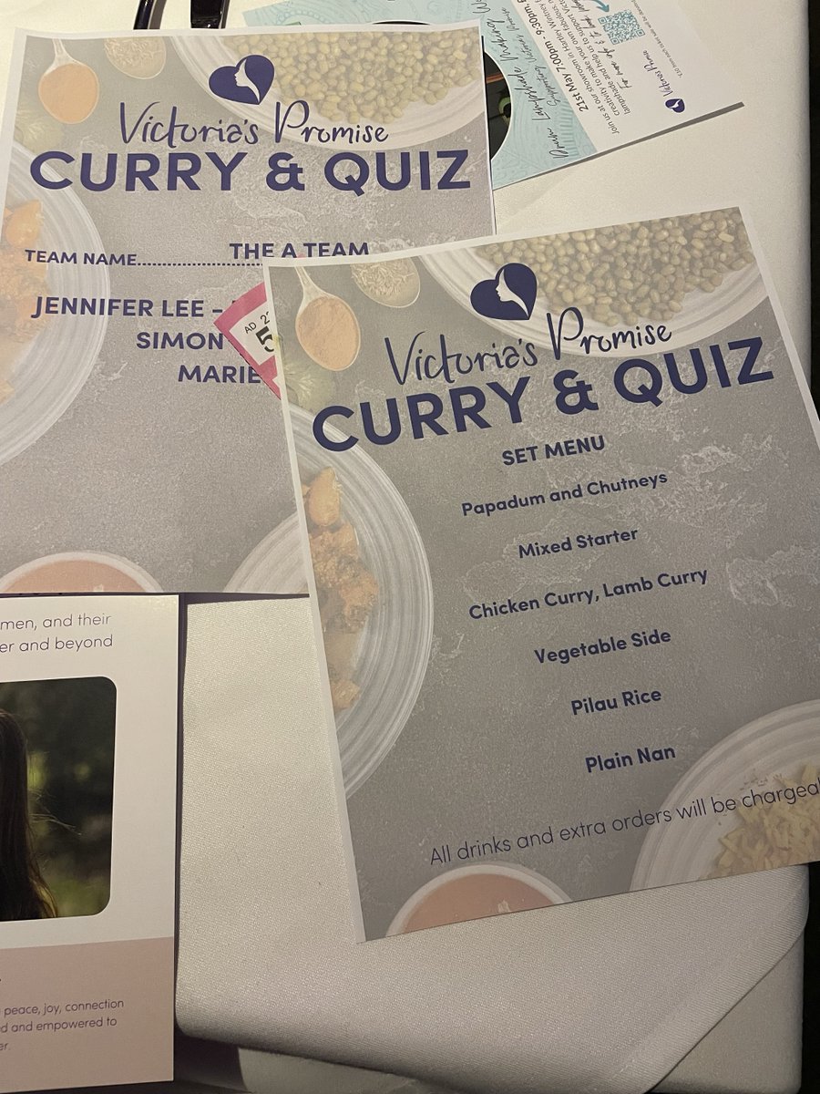 What a fantastic evening our team had at the Victoria’s Promise Curry &amp; Quiz Night! This was our first event supporting Victoria’s Promise as our charity of the year, and it was the perfect way to kick-start our fundraising efforts.

#CharityEvent #Fundraising #GivingBack