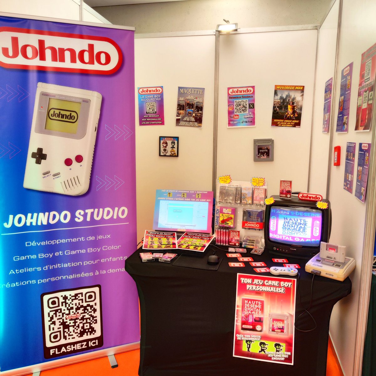 johndostudio's tweet photo. C'est parti pour les Hauts de Seine Digital Games avec le premier jeu #gameboy à personnaliser sur un salon 🤯🕹️
Vous pourrez bien entendu repartir avec votre propre cartouche pour jouer chez vous avec votre sprite 👾
@DigitalGames92 #hsdg #gb #jeuvideo #gbstudio @gbs_central https://t.co/zVyFgRdw9T