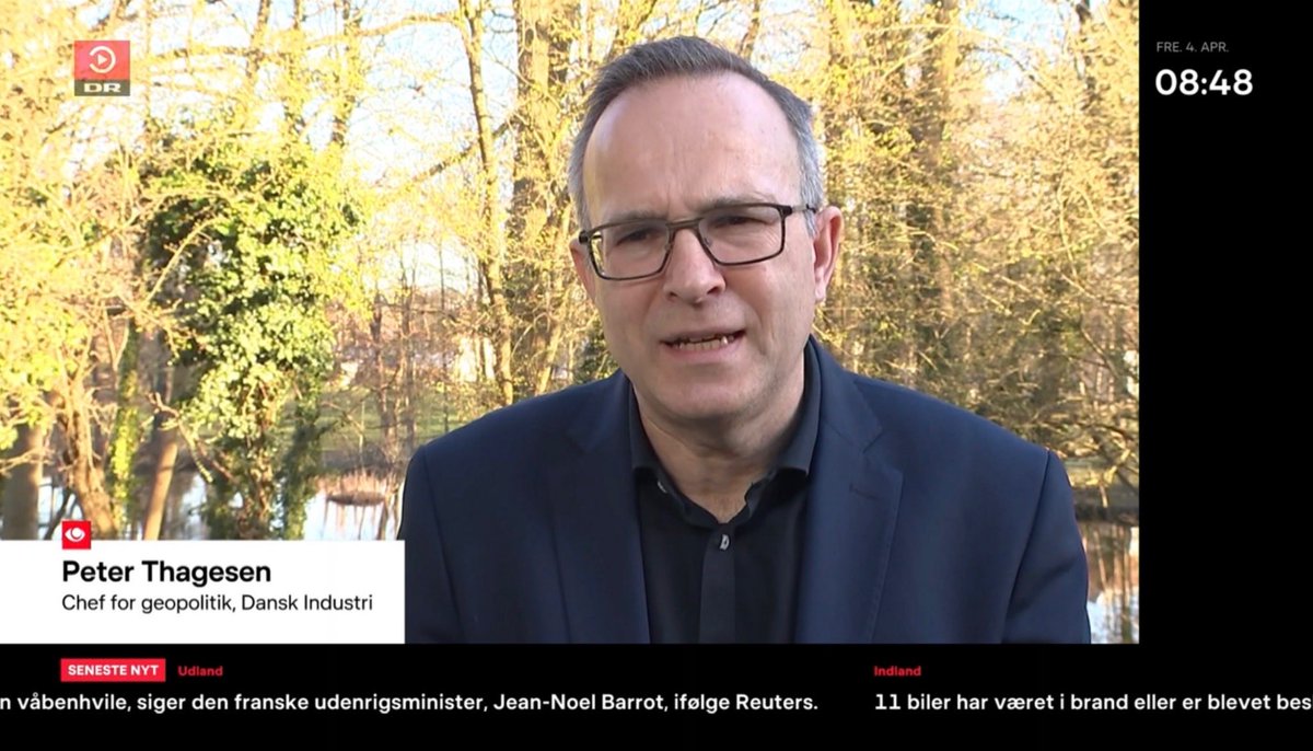 DanskIndustri's tweet photo. DI er enig i EUs planer omkring modsvar på Trumps told - slå resolut og proportionalt tilbage. Men efterlad rum til forhandlinger, siger DI geopolitiske chef Peter Thagesen til DR. #dkpol #dkbiz #dkglobal https://t.co/0vefdn2sJW