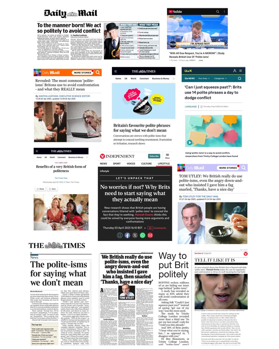 HarrietScottie's tweet photo. The top, very British “polite-isms” revealed, “as per my last email!”… widespread national
coverage this week, off the back of our research for Trinity College London ❤️ https://t.co/htCajQvJS4