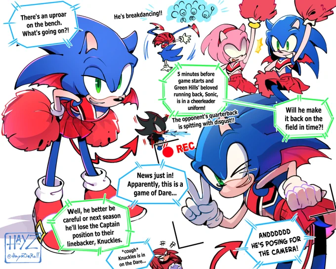 Something like a High school/College Football AU? #sonadow #sonadowfanart 