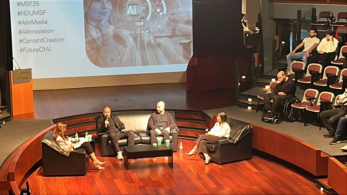 At NDU's Media Studies Forum 2025: Communication Arts in the Era of AI. First panel - great and insightful discussions on advertising and AI - embracing industry advancement and dynamic change.
#MSF25 #NDUMSF #AIinMedia #AIInnovation #FutureOfAI #ContentCreation #NDU #Advertising