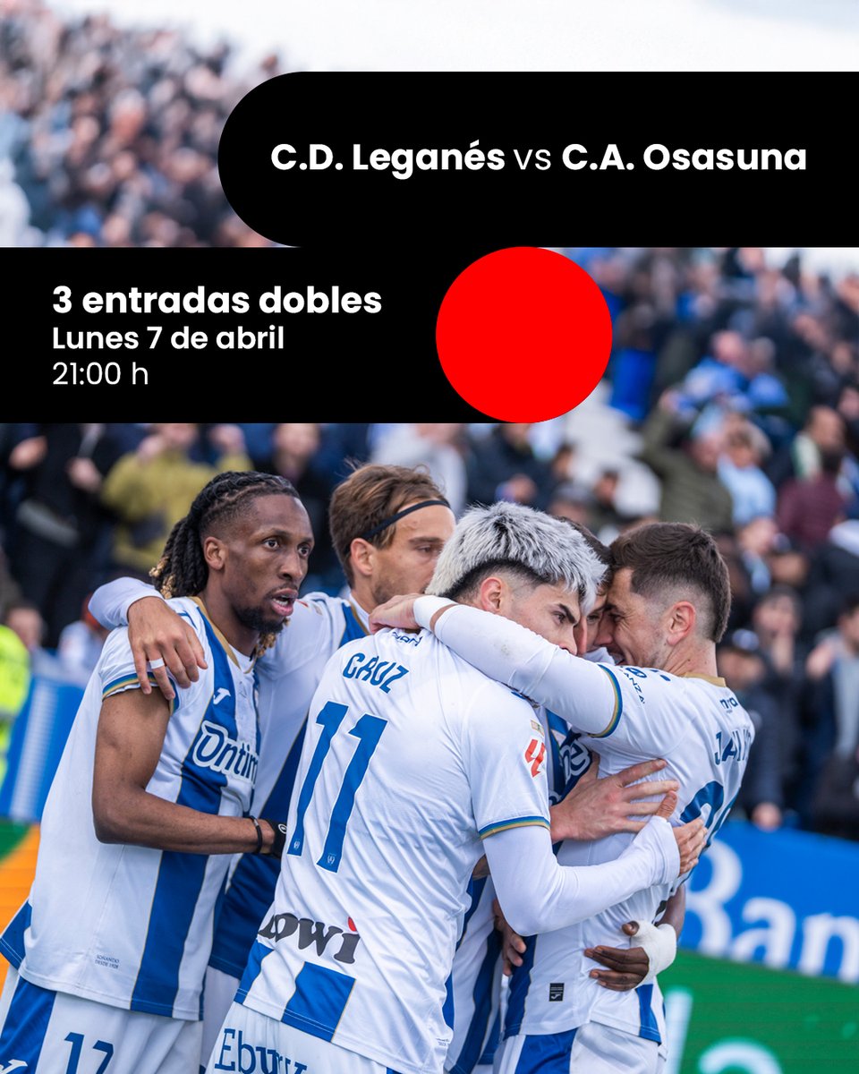 Poder animar a tu equipo desde el campo... ¡tiene ese punto de más! 🙌 Consigue una entrada doble para el Leganés - Osasuna para el partido del próximo lunes 7 de abril
¿Qué tienes que hacer para conseguirla?
👉🏼Sigue a @lowi.es y al <a href="/CDLeganes/">C.D. Leganés</a>
👉🏼 Da RT a este post
👉🏼Menciona a tu