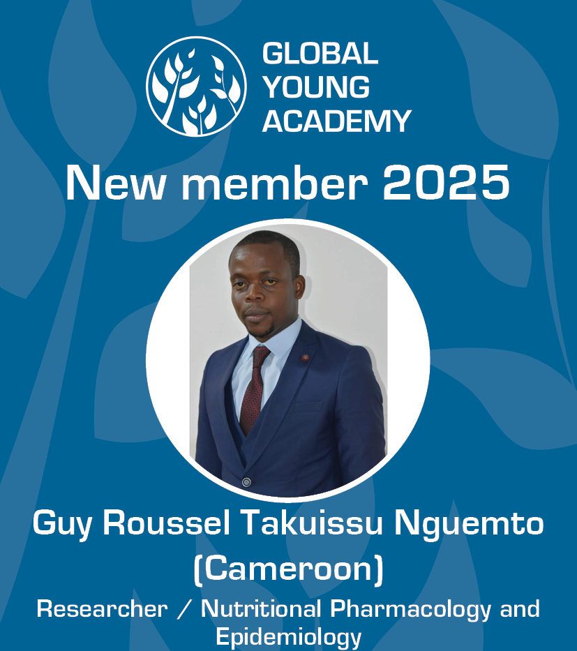 GlobalYAcademy's tweet photo. Congratulations and a very warm welcome to Guy Roussel Takuissu Nguemto, who will begin their five-year GYA membership in June 2025.
Read more about Guy here: https://t.co/UFkGOYGyU5
#gyanewmembers2025
#GYA15yearsYoung https://t.co/FJ4TBI42FA