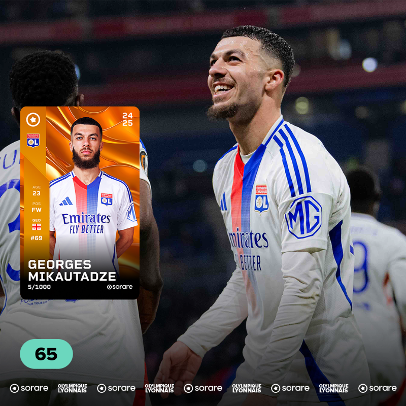 OL's tweet photo. 📊 TOP 3⃣ Sorare du mois de mars 🦁

👀 Après la carte 𝑳𝒊𝒎𝒊𝒕𝒆𝒅 de Rayan Cherki à gagner en février, vous pouvez remporter ce mois-ci celle de Georges Mikautadze 🔴🔵

📋 Pour participer :

☑️ Follow les comptes @Sorare et @OL
☑️ Repost la publication

🤞 TAS le 15 avril !