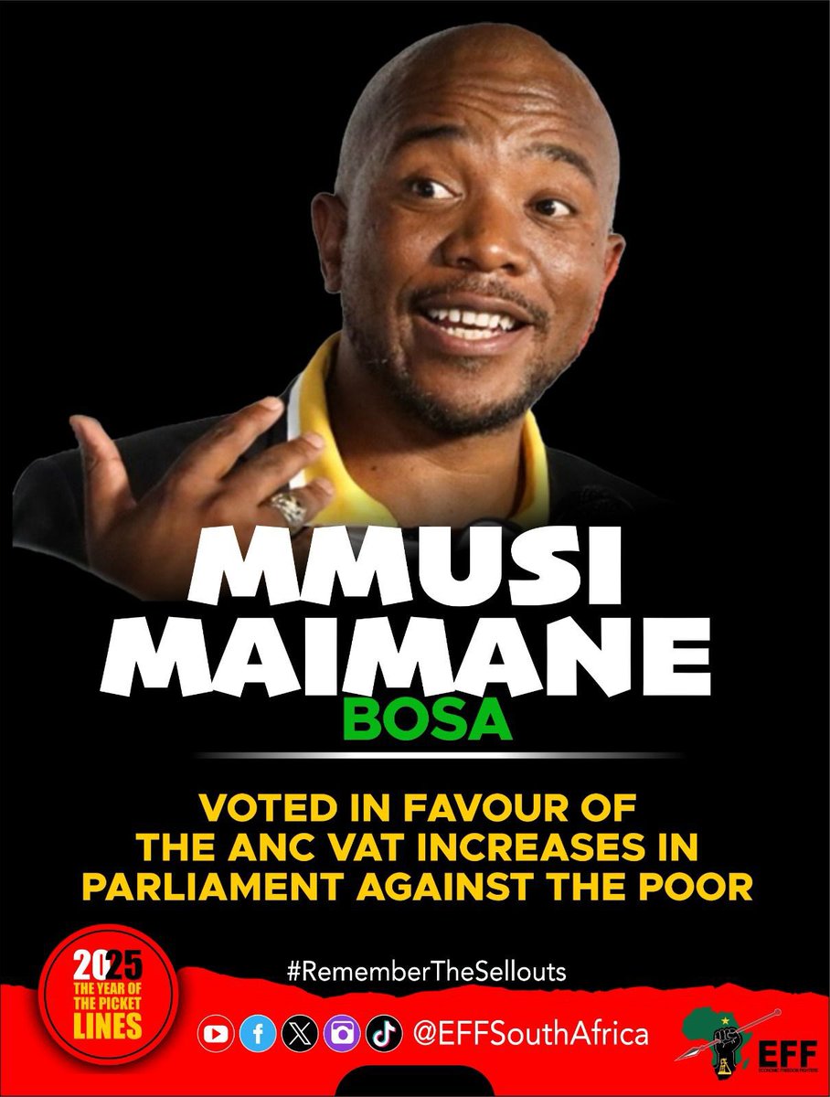 Remember Mmusi Maimane as a sellout who voted in favour of the ANC VAT increases.

#RememberTheSellouts