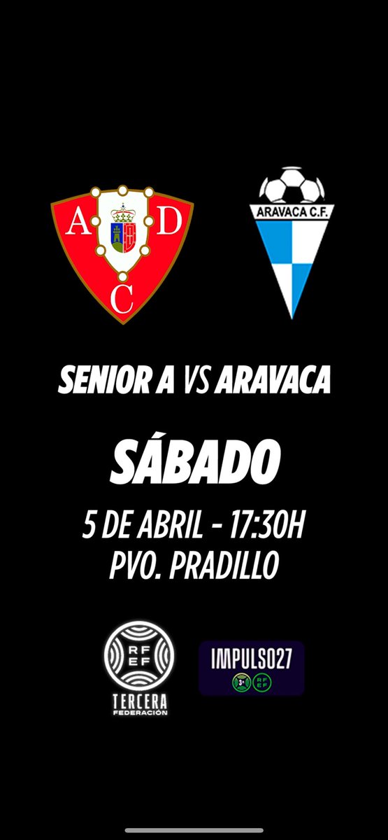 AD Cala Pozuelo (@calapozuelo) on Twitter photo #SeniorA 🔵 II ¡Se viene derbi!
📍 Pradillo
📅 Sábado - 17:30
🕛 17:30
🆚 <a href="/AravacaCF_/">Aravaca C.F.</a>
🏆 Jornada 29
#VamosCala #SeniorA 🔵 II ¡Se viene derbi!
📍 Pradillo
📅 Sábado - 17:30
🕛 17:30
🆚 <a href="/AravacaCF_/">Aravaca C.F.</a>
🏆 Jornada 29
#VamosCala