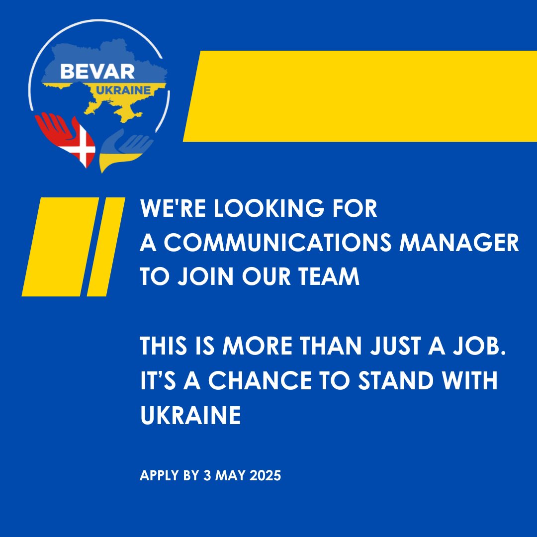 We’re looking for a Communications Manager at Bevar Ukraine. This is more than a job – it’s a chance to stand with Ukraine and be part of something meaningful.
Read the full job description: lnkd.in/d4HrYE33
Apply by 3 May 2025 (or ASAP)