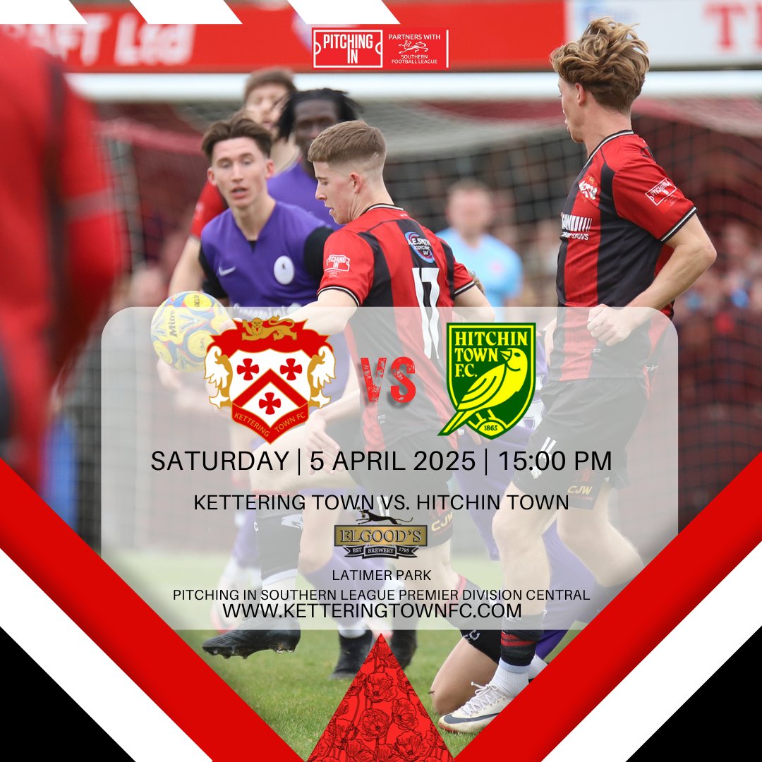 Match Day Preview Poppies vs Hitchin Town 
📅| 5 April 2025
📌| Latimer Park
⚽️| KO 15:00
ketteringtownfc.com/match-preview-…