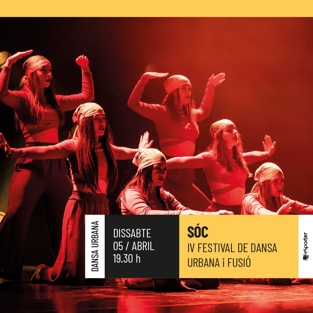 Auditori Teatre Espai Ter (@espaiter) on Twitter photo 🕺Cap de setmana intens de dansa urbana i hip hop a Torroella amb el festival SÓC, que ensenyarà el millor de les companyies catalanes amateurs d'aquesta disciplina a l'@Espaiter. 
🗓️Demà a les 19.30 a l'Espai Ter.
I escalfem motors de 10 a 13h al SÓC Carrer (plaça de la Vila). 🕺Cap de setmana intens de dansa urbana i hip hop a Torroella amb el festival SÓC, que ensenyarà el millor de les companyies catalanes amateurs d'aquesta disciplina a l'@Espaiter. 
🗓️Demà a les 19.30 a l'Espai Ter.
I escalfem motors de 10 a 13h al SÓC Carrer (plaça de la Vila).
