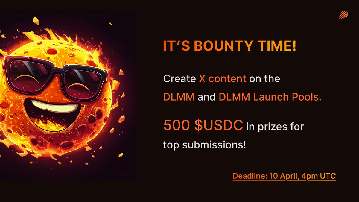 It's education season at <a href="/MeteoraAG/">Meteora</a>, which also means:

IT'S BOUNTY TIME!

Yesterday, the team launched a bounty to create educational content on the DLMM. 

Create threads/videos on how Launch Pools work, how ilm.jup.ag works, how to initialize launch pools and many