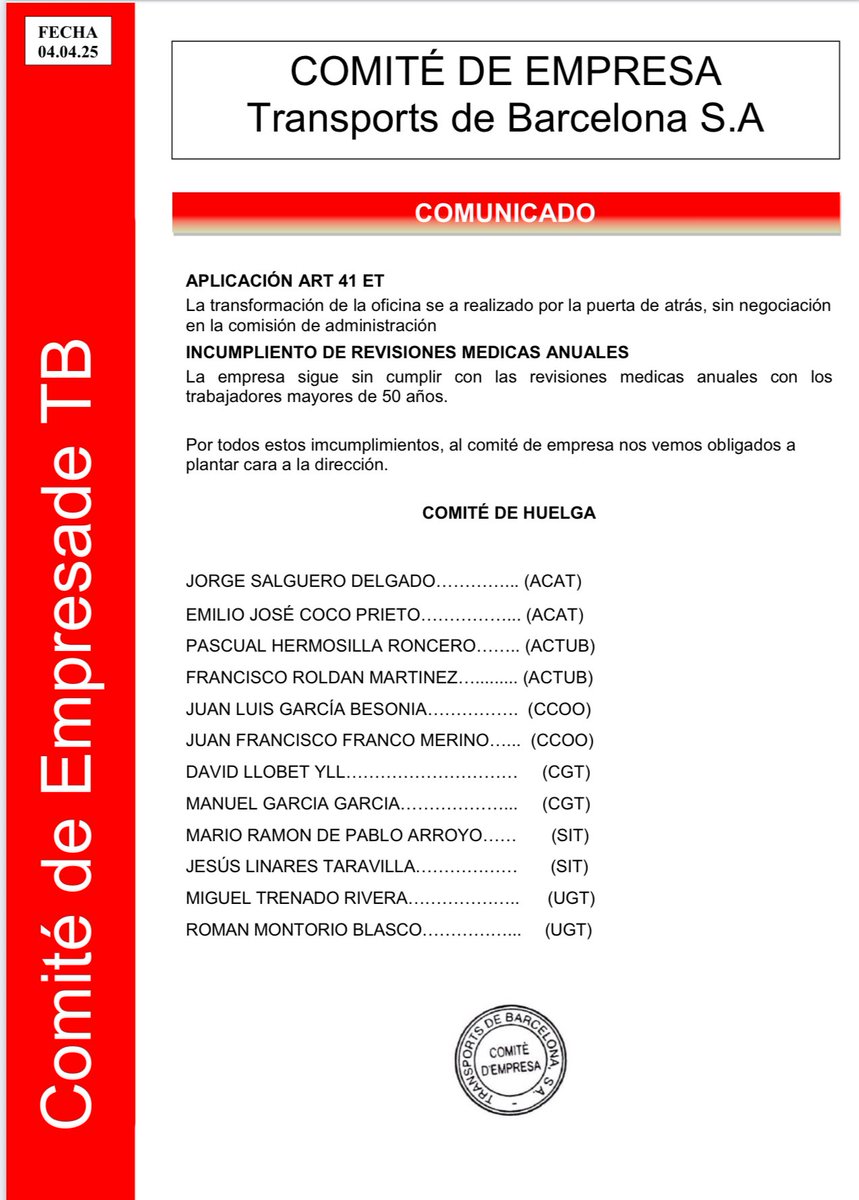 La dirección nos crucifica el salario de los trabajadores en Semana Santa <a href="/laiabonetrull/">Laia Bonet</a> <a href="/jaumecollboni/">Jaume Collboni</a> <a href="/TMB_Barcelona/">TMB</a> <a href="/cgtbus/">CGT BUS TMB</a> <a href="/ACTUB/">ACTUB</a> <a href="/UGTBusTMB/">Ugt Bus TMB</a> <a href="/TotBcn/">TOT Barcelona</a> <a href="/BCNmetropoli/">Metrópoli Barcelona</a> <a href="/btvnoticies/">btv notícies</a> <a href="/elperiodico/">El Periódico</a>