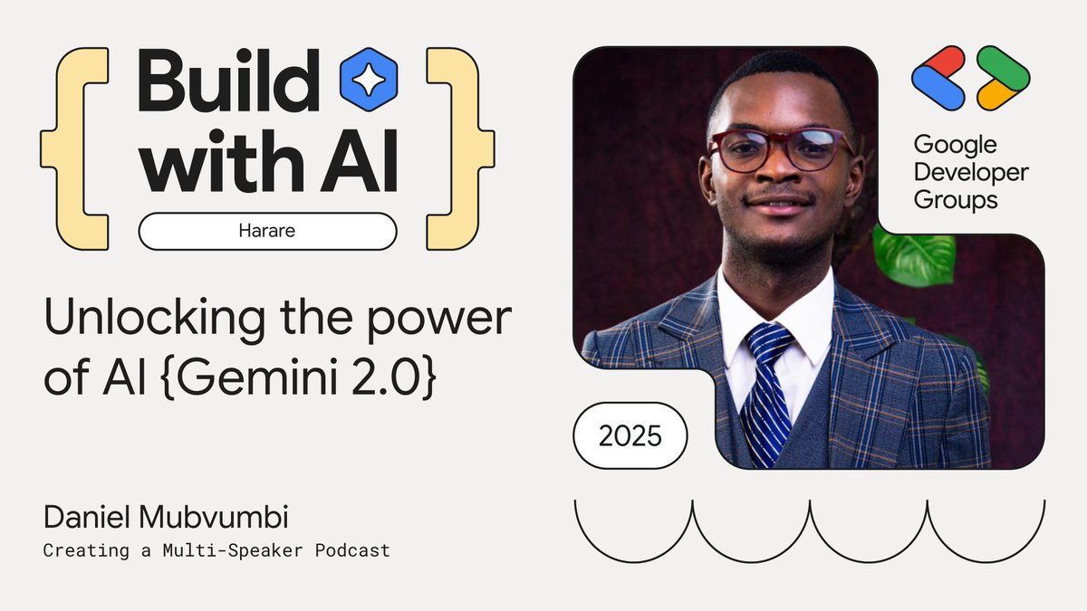 gdg_harare's tweet image. Join us this Saturday and be able to create a multi-speaker podcast.
RSVP: tiny.url/bwai263bv
#AI #Podcast #Gemini #Gemma