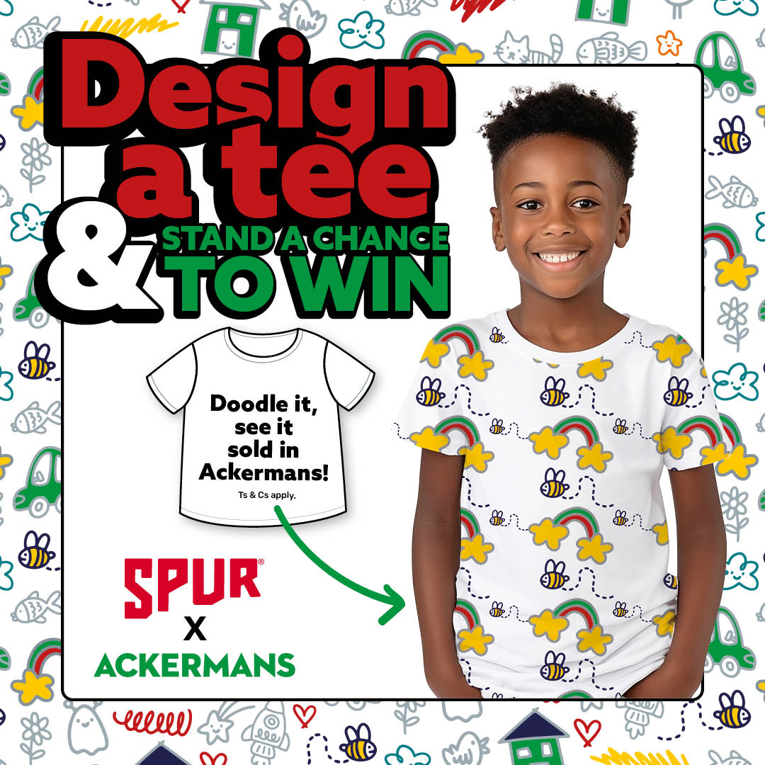 Imagine seeing your child’s tee design in Ackermans  stores AND standing a chance to win R50k in prizes! 
Tag a fellow parent who’d love this! 👇👀

For more info more: bit.ly/4iVZ5wY

Entries close 30 April! #SpurMoments #AckermansXSpur