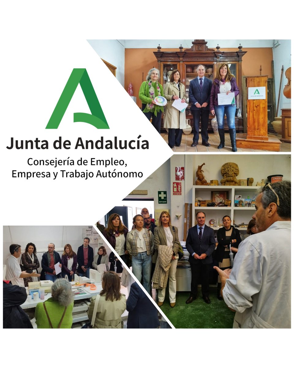 El DT de <a href="/EmpleoJunta/">Consejería de Empleo, Empresa y Trabajo Autónomo</a>, @aaugstinV, ha entregado hoy en los actos de #DíasEuropeosdelaArtesanía, dos nuevas Cartas de Maestras Artesanas a M. Gloria Botonero y Consuelo Carvajal, y una Placa de Punto de Interés Artesanal (PIA) a María P. Rodríguez

#NoticiasSEV #Artesanía #PIA