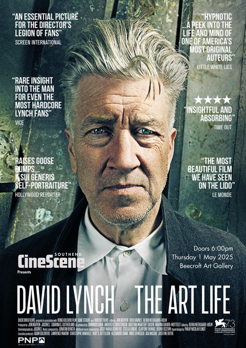 🎬 Join us for our second #CineScene event as we celebrate a cinema icon!
Explore David Lynch’s visionary world with The Art Life, a documentary on his early life, art &amp; creative process.
🎟️ Tickets: eventbrite.com/e/southend-cin…