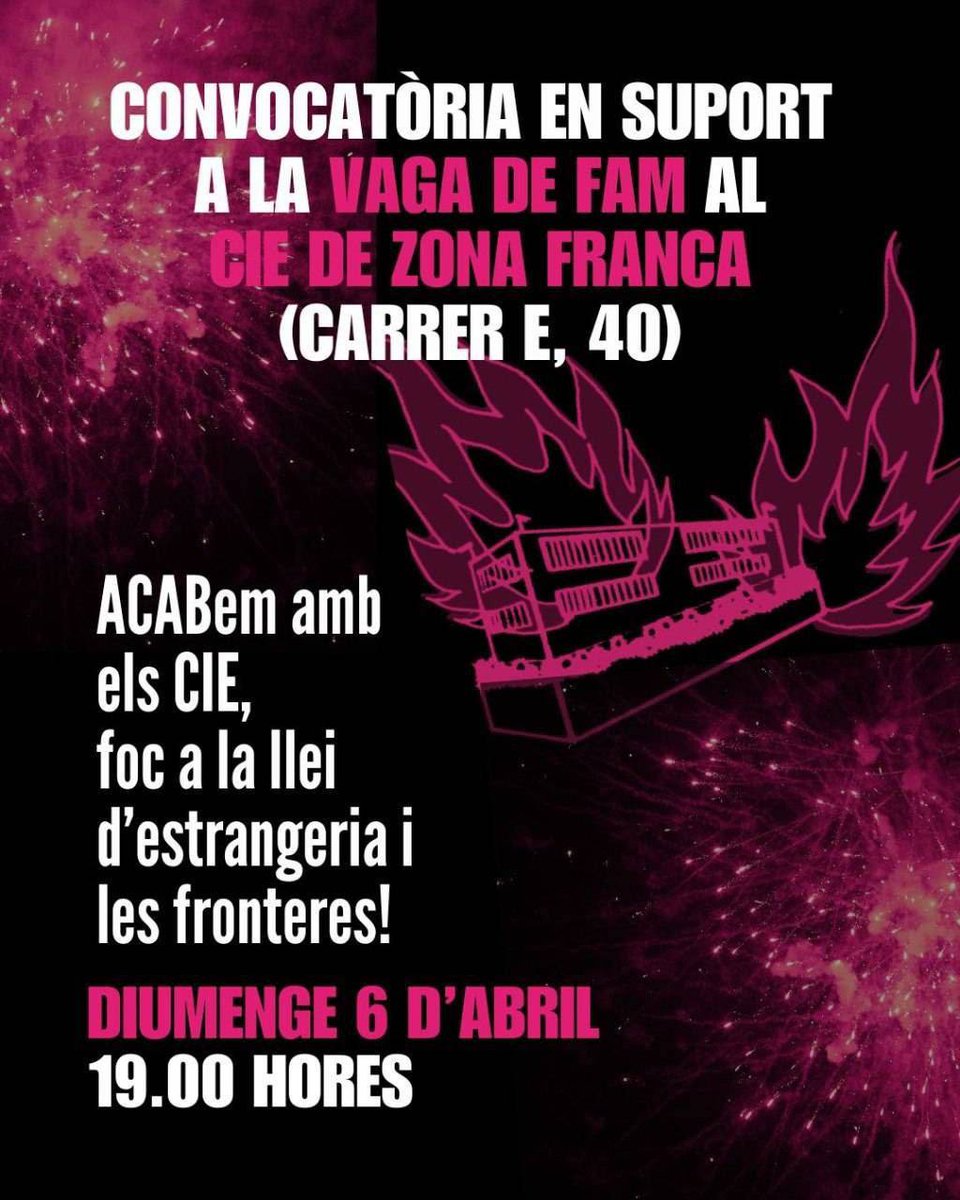 Els darrers dies persones internes al CIE de Barcelona estan denunciant violència física i tractes vexatoris.
  
Aquest diumenge hi haurà una concentració de suport a la resistència migrant davant del CIE.

#CIEsNO       #StopDeportacions