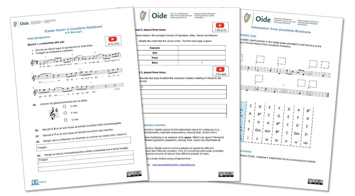 Oide Music Post-primary (@oide_music) on Twitter photo Bíodh roinnt spraoi Cásca agat i do sheomraí ranga ceoil leis na tacaí seomra ranga seo...
Have some Easter fun in your music classrooms with these classroom supports...
Visit: 👇
bit.ly/CavalleriaRust…
bit.ly/EasterHymnCava…
<a href="/oide_Ireland/">Oide Schools' Support Service, Ireland</a> <a href="/PPMTA/">PPMTA Ireland</a> <a href="/NCCAie/">NCCA</a> Bíodh roinnt spraoi Cásca agat i do sheomraí ranga ceoil leis na tacaí seomra ranga seo...
Have some Easter fun in your music classrooms with these classroom supports...
Visit: 👇
bit.ly/CavalleriaRust…
bit.ly/EasterHymnCava…
<a href="/oide_Ireland/">Oide Schools' Support Service, Ireland</a> <a href="/PPMTA/">PPMTA Ireland</a> <a href="/NCCAie/">NCCA</a>