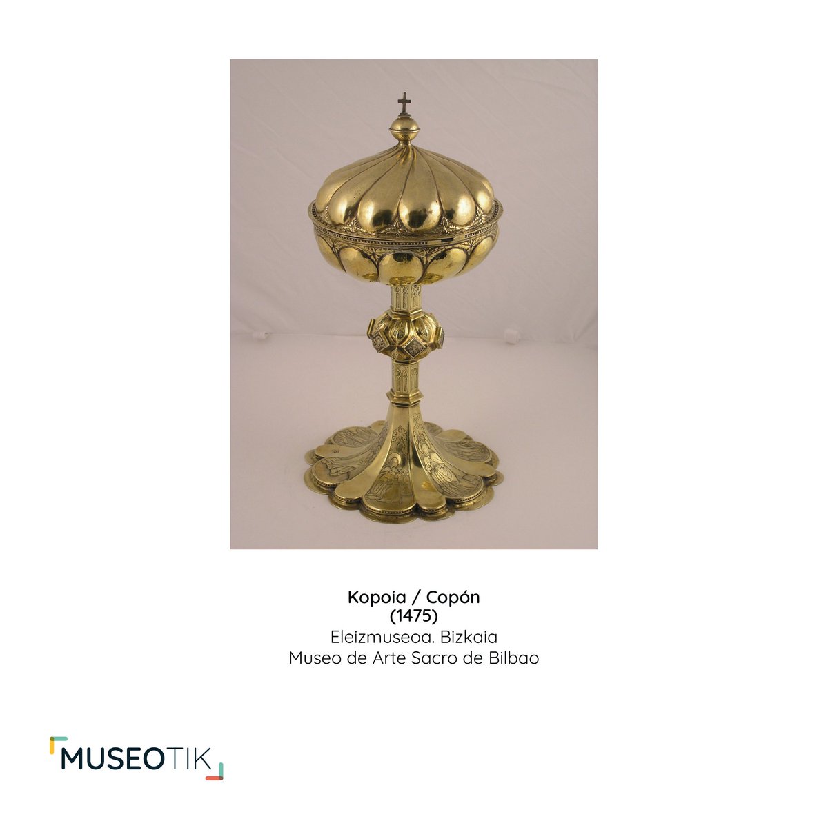 Urre-kolorea aberastasunari, jainkotasunari eta botereari lotutako kolorea da.

El dorado es un color asociado a la riqueza, la divinidad y el poder. 
#Museotik #EuskalMuseoak #MuseosVascos #Bildumak #Colecciones #Ondarea #KulturaGogogehiago #Dorado #ArteSacro #HistoriaDelArte