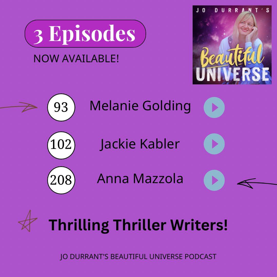 Jo Durrant (@jojo_durrant) on Twitter photo If you enjoyed <a href="/Anna_Mazz/">Anna Mazzola - Updates only.</a> in Ep 230 of Jo Durrantās Beautiful Universe, check out more top thriller writers Iāve featured: <a href="/mk_golding/">Melanie Golding</a> <a href="/jackiekabler/">Jackie Kabler</a> & Annaās first appearance.
jodurrantsbeautifuluniverse.libsyn.com
All 3 are part of a crime panel Iām chairing at <a href="/scripthavenltd/">Script Haven</a> June festival! If you enjoyed <a href="/Anna_Mazz/">Anna Mazzola - Updates only.</a> in Ep 230 of Jo Durrantās Beautiful Universe, check out more top thriller writers Iāve featured: <a href="/mk_golding/">Melanie Golding</a> <a href="/jackiekabler/">Jackie Kabler</a> & Annaās first appearance.
jodurrantsbeautifuluniverse.libsyn.com
All 3 are part of a crime panel Iām chairing at <a href="/scripthavenltd/">Script Haven</a> June festival!