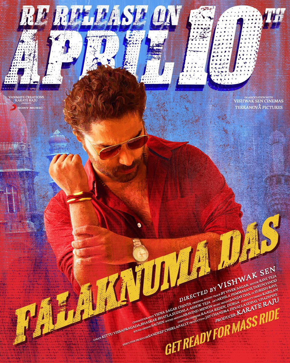 Vishwaksen cinemas (@vscinemas_) on Twitter photo Falaknuma lo bhara baje leshinama, Ek baje thinnama, Rendintiki kalishinama, Addam yevadanna vastheβ¦β¦π
The film that made us scream, cheer & whistleβ¦
The character who became a vibe π₯
Mass Ka Das <a href="/VishwakSenActor/">VishwakSen</a>'s #FalaknumaDas is re-releasing in theatres on APRIL 10thπ₯ Falaknuma lo bhara baje leshinama, Ek baje thinnama, Rendintiki kalishinama, Addam yevadanna vastheβ¦β¦π
The film that made us scream, cheer & whistleβ¦
The character who became a vibe π₯
Mass Ka Das <a href="/VishwakSenActor/">VishwakSen</a>'s #FalaknumaDas is re-releasing in theatres on APRIL 10thπ₯