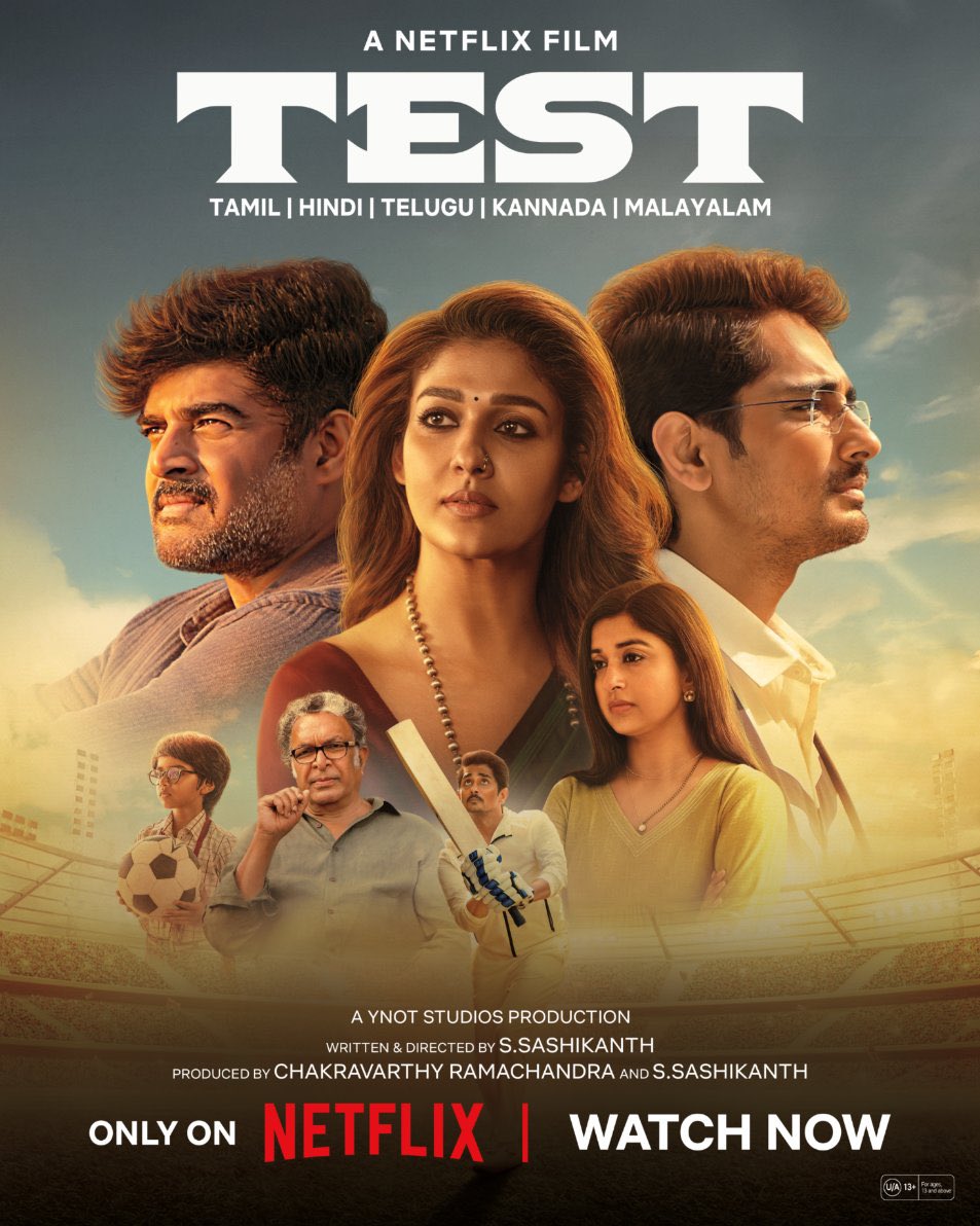 From Today 🎦 

Watch TEST, out now in Tamil, Telugu, Malayalam, Kannada and Hindi, only on Netflix!

#TESTOnNetflix