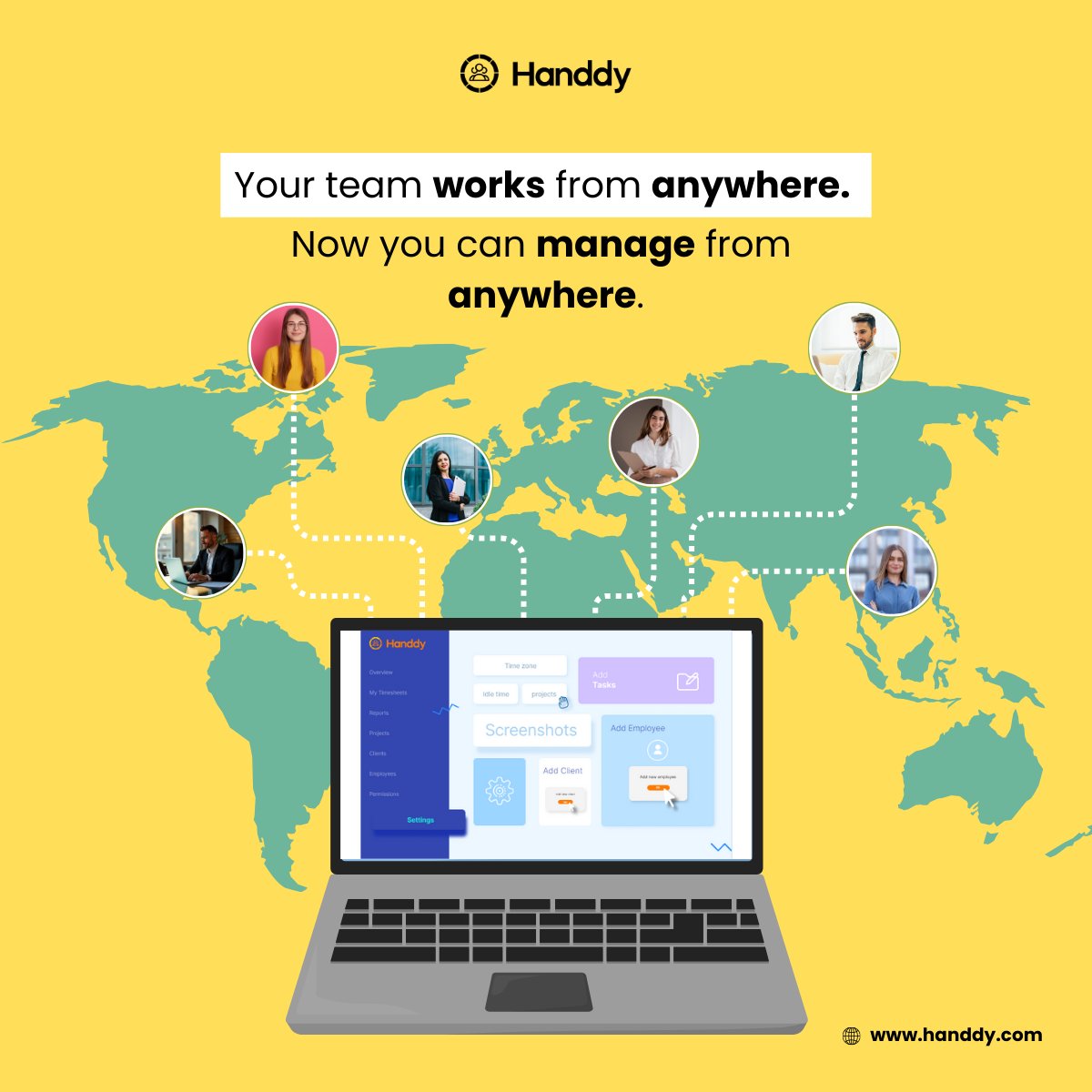 Managing remote teams? Handdy tracks productivity with or without internet connection. Monitor websites, applications, keyboard usage, and work patterns while capturing screenshots for full visibility. 

Start your free trial now: handdy.com

#EmployeeMonitoring