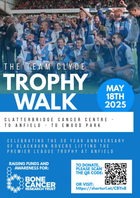 <a href="/kevingallacher8/">Kevin Gallacher</a> <a href="/readrovers/">ReadRovers.com</a> <a href="/Rovers/">Blackburn Rovers</a> <a href="/AndyBayes/">Andy Bayes</a> <a href="/BRFPA/">Blackburn Rovers Former Players Association</a> @BraveheartCH If any of the squad from back then fancy signing up to walk a stint of this… in aid of <a href="/BCRT/">Bone Cancer Research Trust</a> , they would be MORE than welcome!